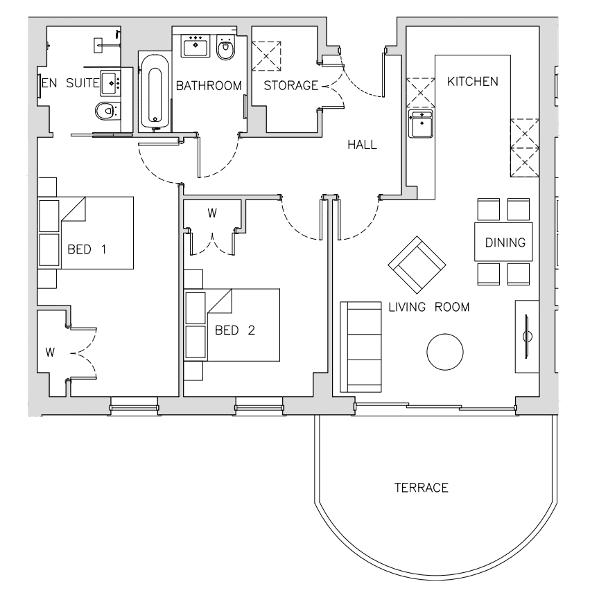 Floor plan for Apartment 3
