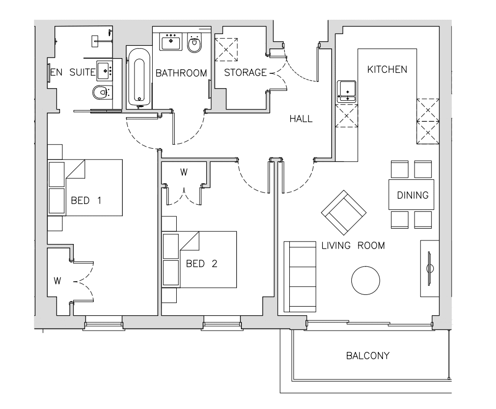 Floor plan for Apartment 33