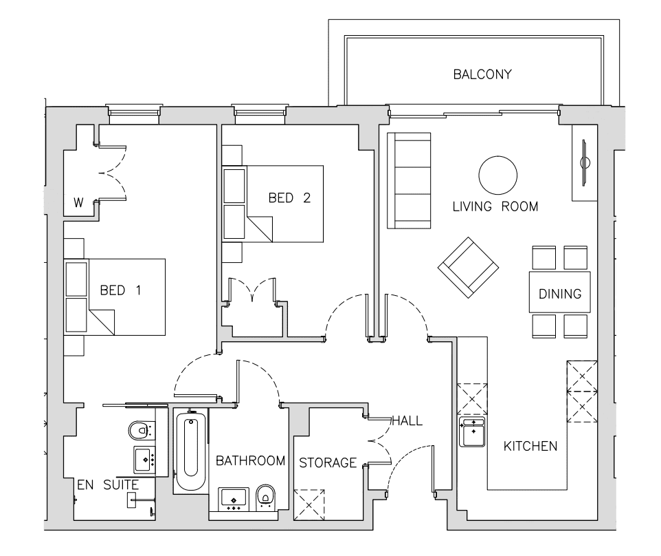 Floor plan for Apartment 32